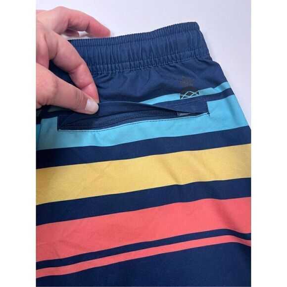 Chubbies The Retro Set 7" Stretch Swim Trunk UPF 50+ Navy Lined Mens Size Large - Picture 9 of 11